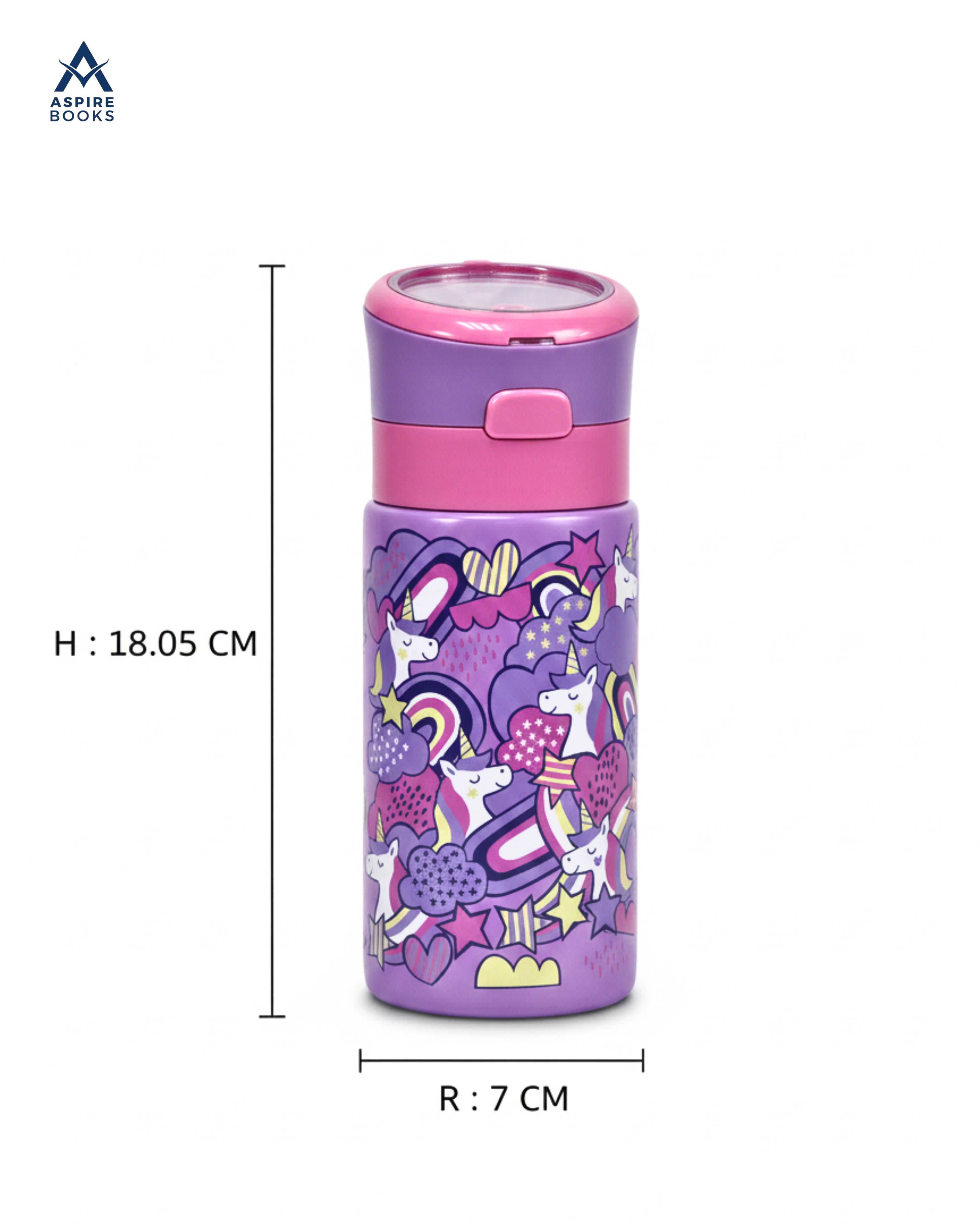 Kids Unicorn Water Bottle 320ml – Stainless Steel Vacuum Insulated Flask