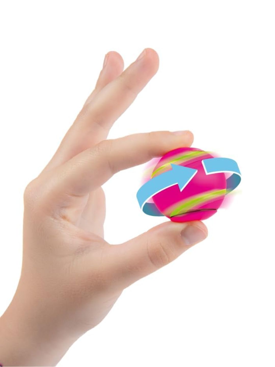 Bopster Spin Ball Spinner Neon colour with Glow in the Dark Groove | Pink