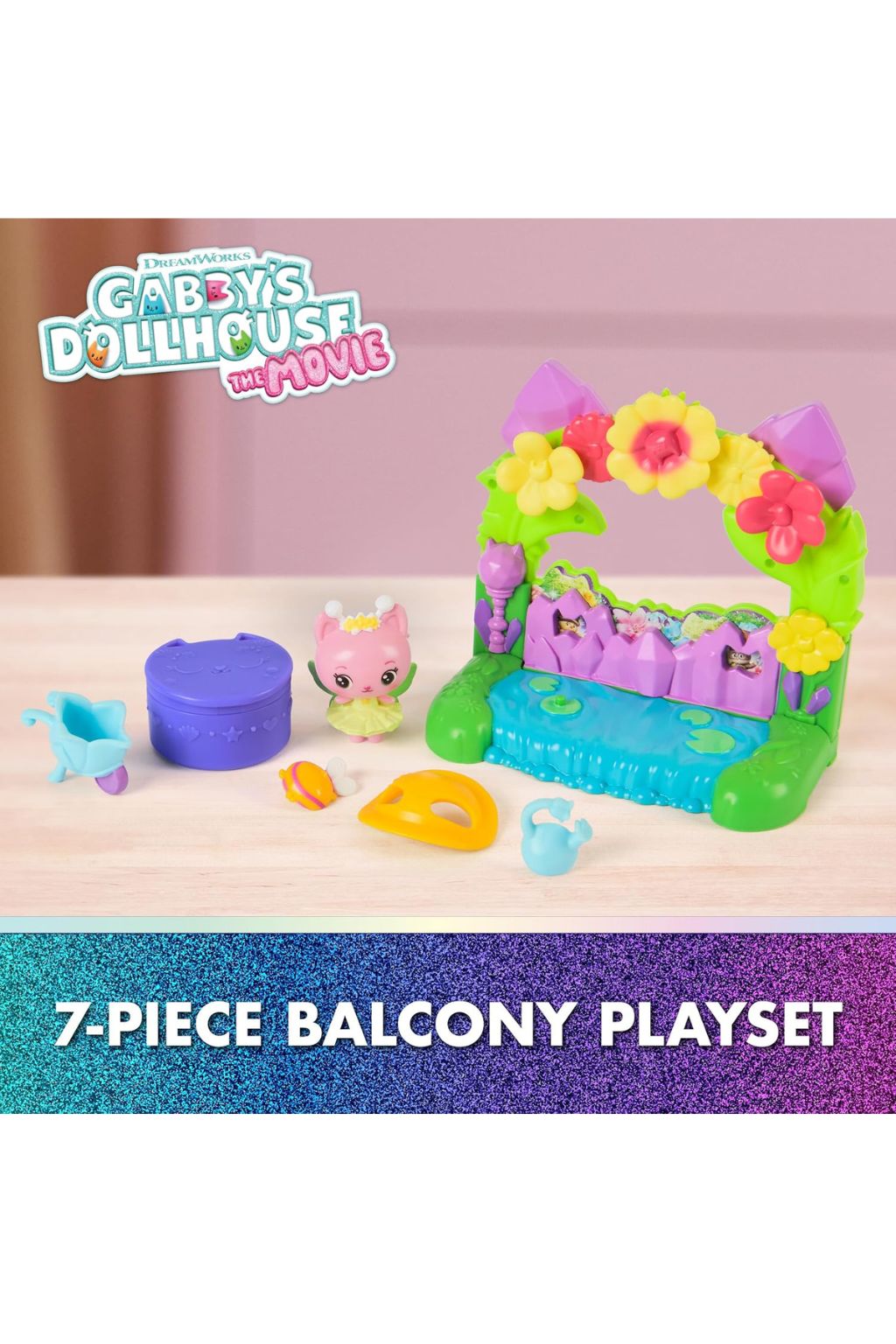 Gabby's Dollhouse: Kitty Fairy's Garden Balcony Playset with Figure & Accessories [6073662]