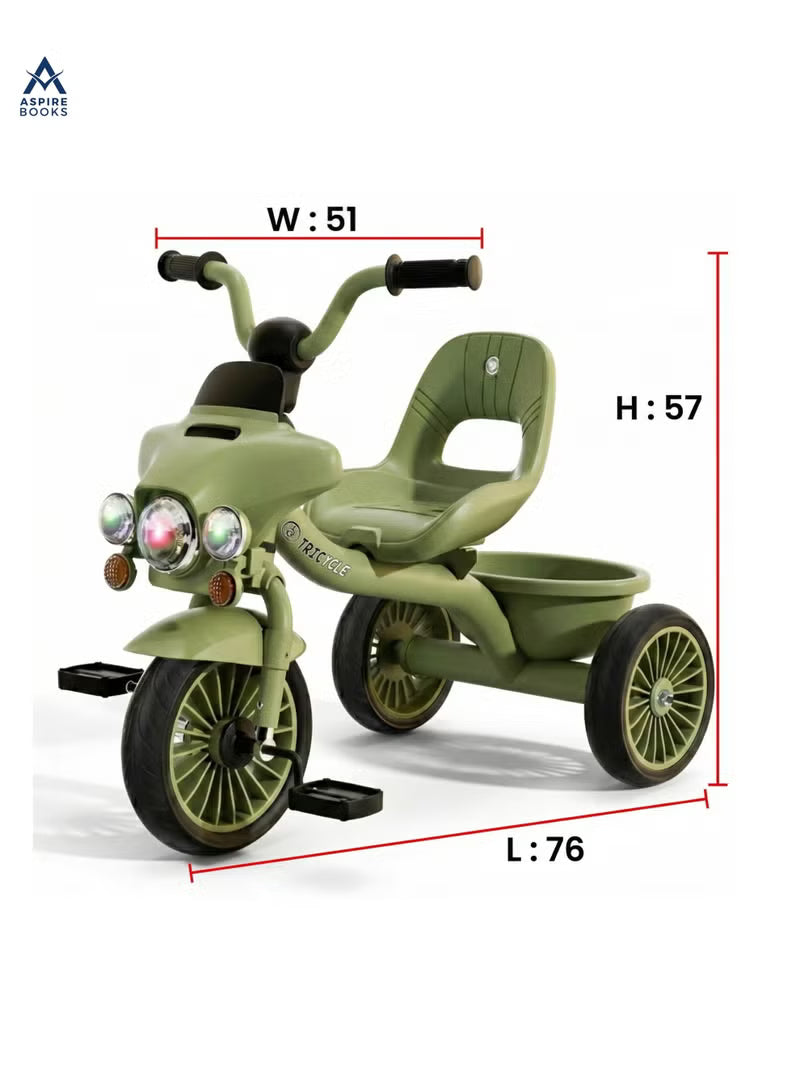 Motorbike Tricycle with Basket - Green