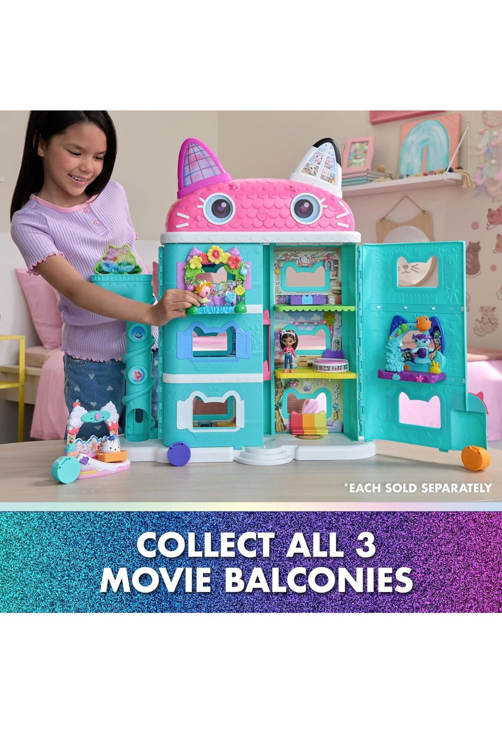 Gabby's Dollhouse: Kitty Fairy's Garden Balcony Playset with Figure & Accessories [6073662]