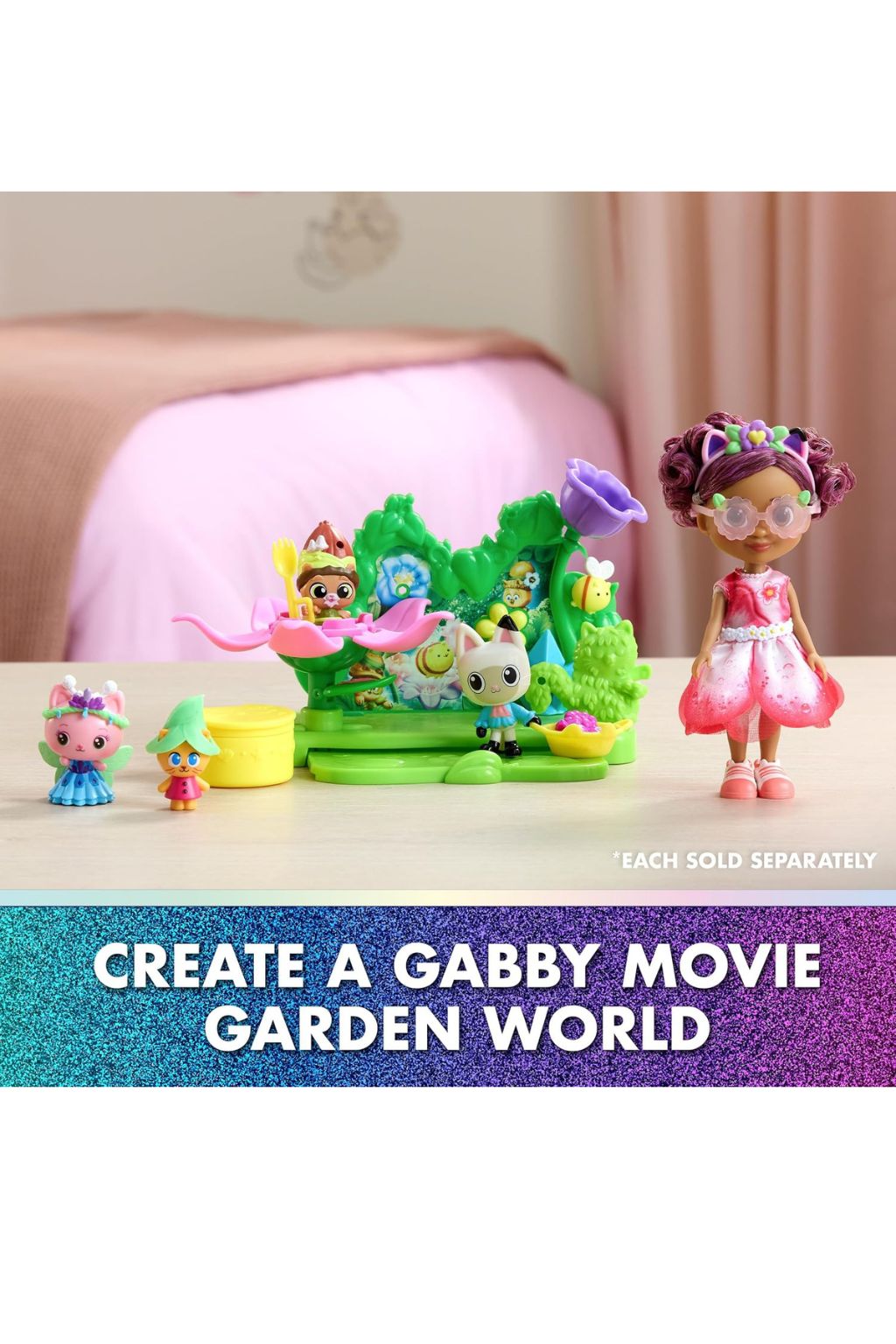 Queen Kitty Fairy & Kitty Gnome Figure Set with 2 Accessories [6072884] صورة ثانوية