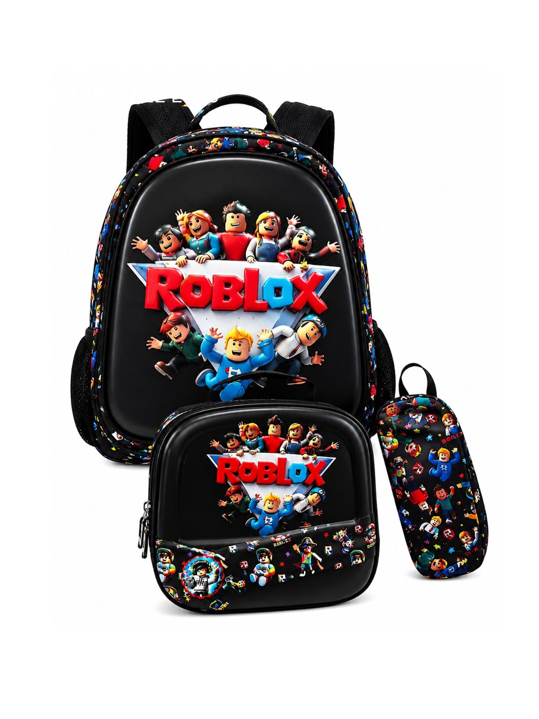 3-in-1 Roblox Backpack Set 16 Inch – 3D Design School Bag with Lunch Bag & Pencil Case Secondary image