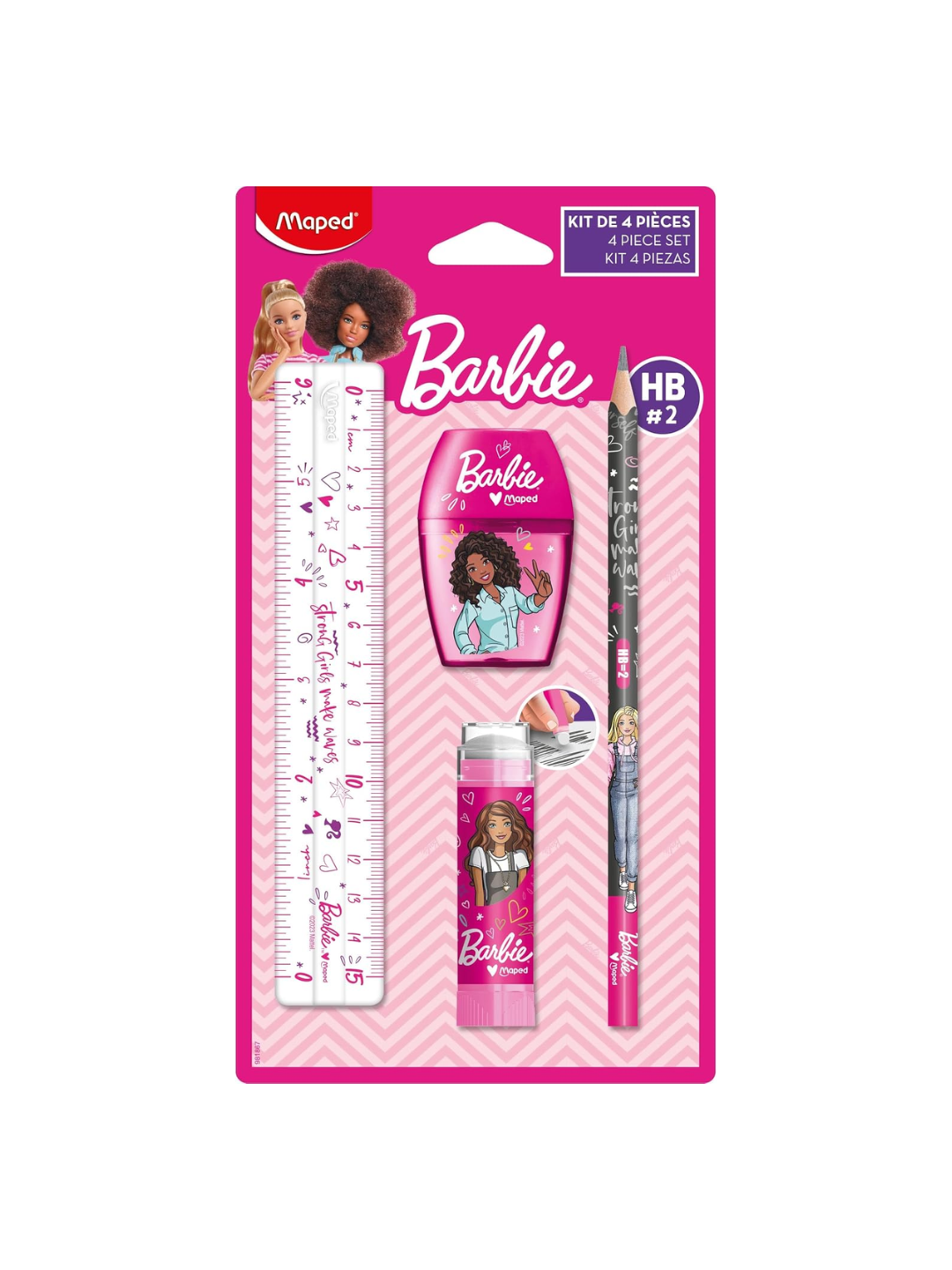 Maped Barbie 4-Piece Writing & School Set for Kids