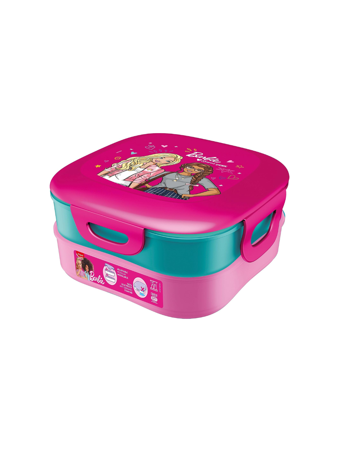 Maped Barbie 3-in-1 Picnic Concept Lunch Box for Kids – Multi-Compartment School Lunch Box, Pink Main image