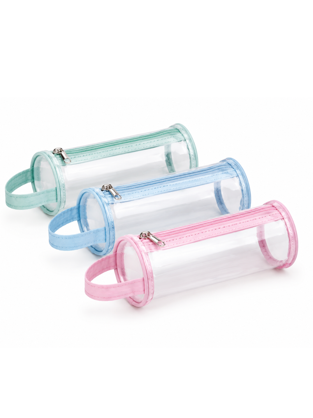 Clear PVC Pencil Case with Strap – Assorted Colours Secondary image