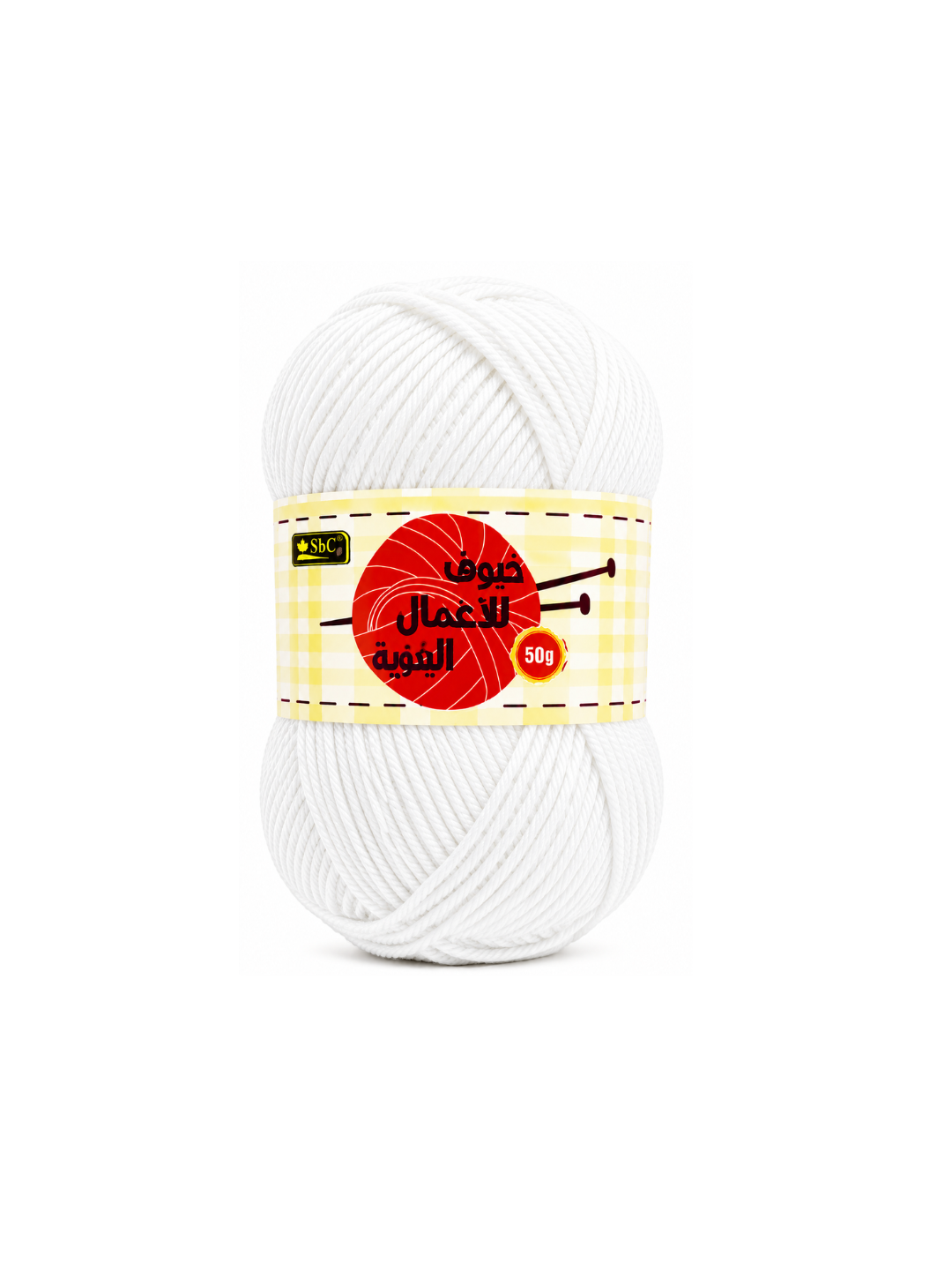SBC Wool Yarn 50g - White الصورة الرئيسية