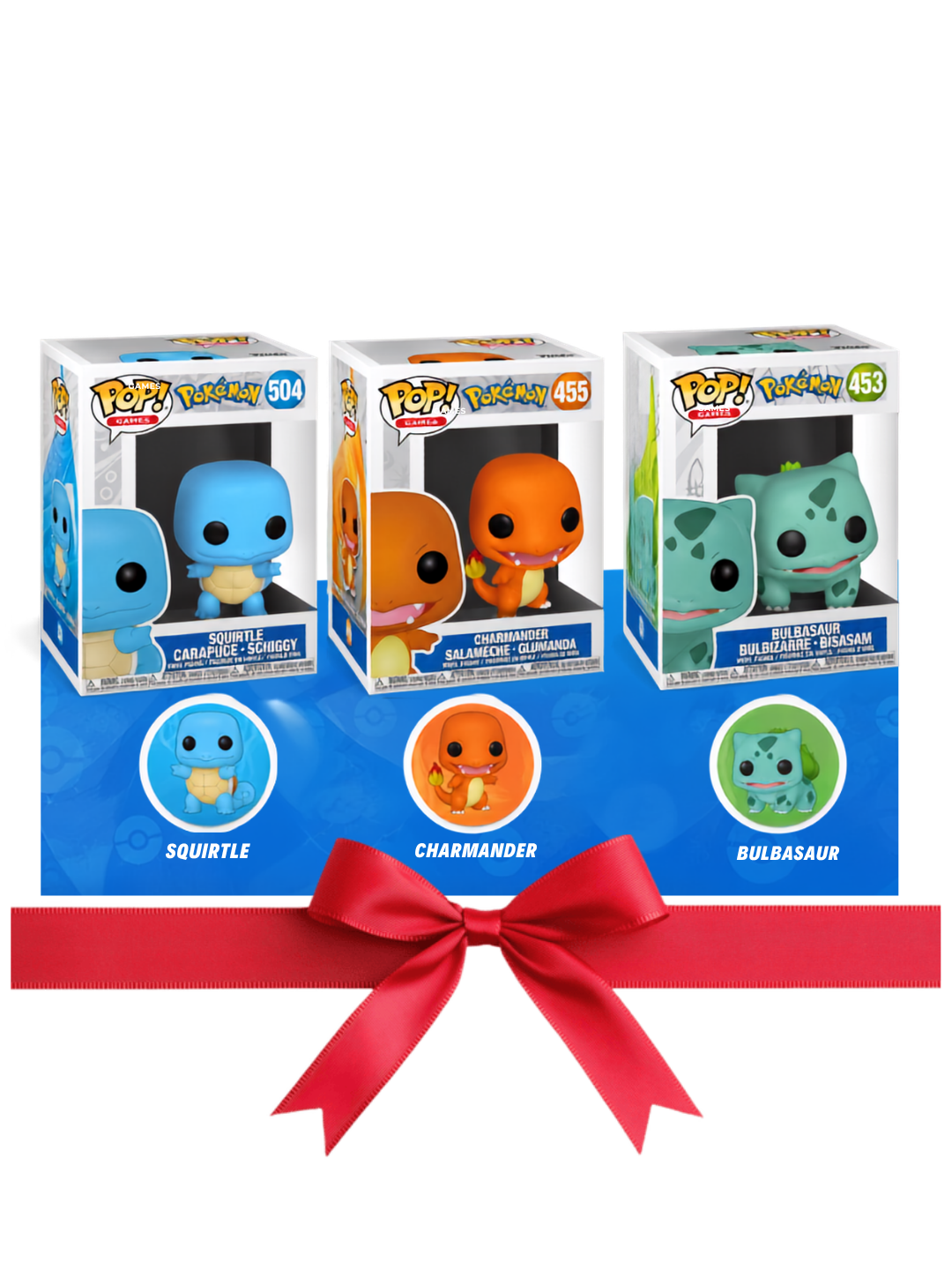 Funko Pop! Games: Pokémon Starter Trio 3-Pack – Bulbasaur, Charmander & Squirtle