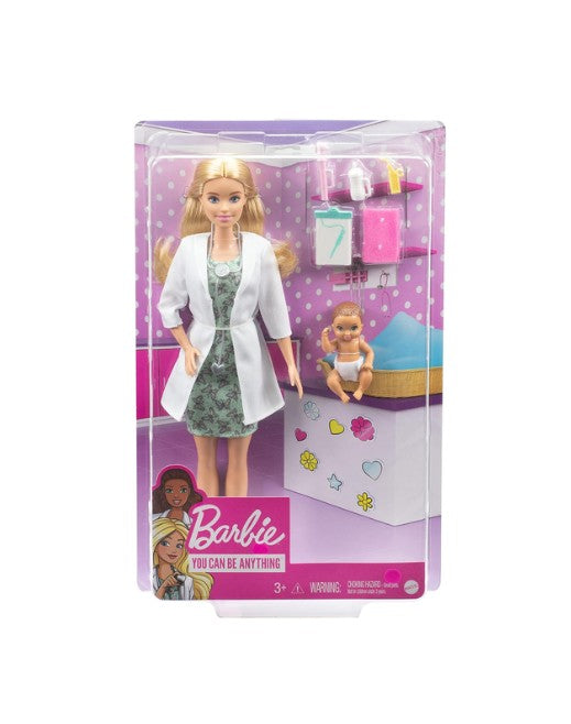 Barbie Baby Doctor Doll Playset – Blonde Doll, Infant Doll & Doctor Accessories