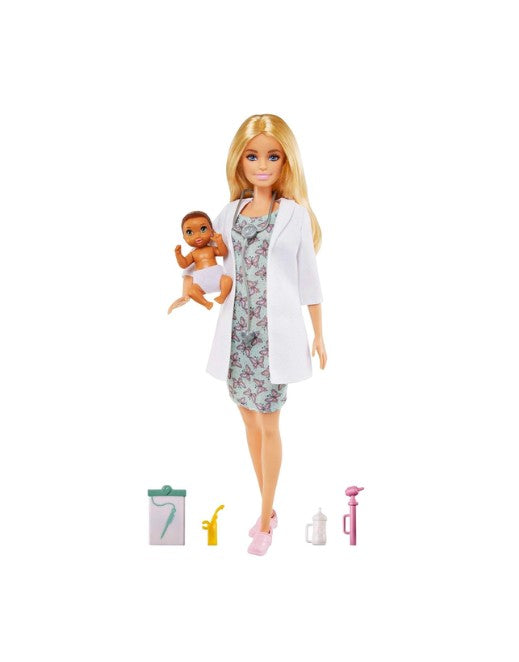 Barbie Baby Doctor Doll Playset – Blonde Doll, Infant Doll & Doctor Accessories