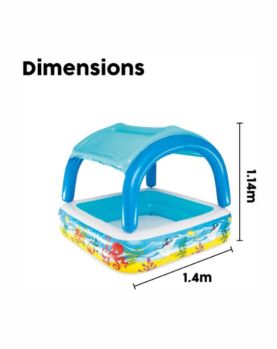 Bestway Beach Buddy Shaded Play Pool with Removable Canopy 140 x 140 x 114 cm