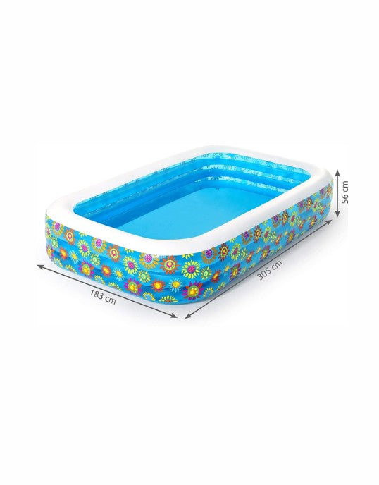Bestway Happy Flora Family Inflatable Pool 305 x 183 x 56 cm - 54121