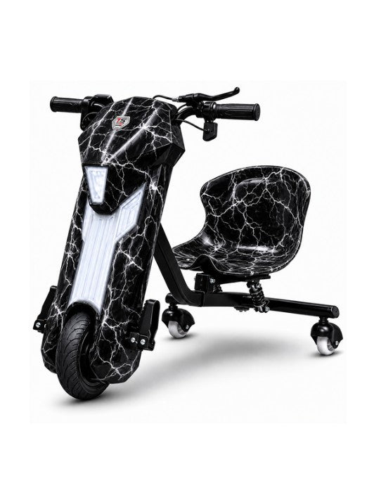 Top Gear Drift Scooter Black 36V Electric Ride-On for Kids with LED Lights & Bluetooth الصورة الرئيسية