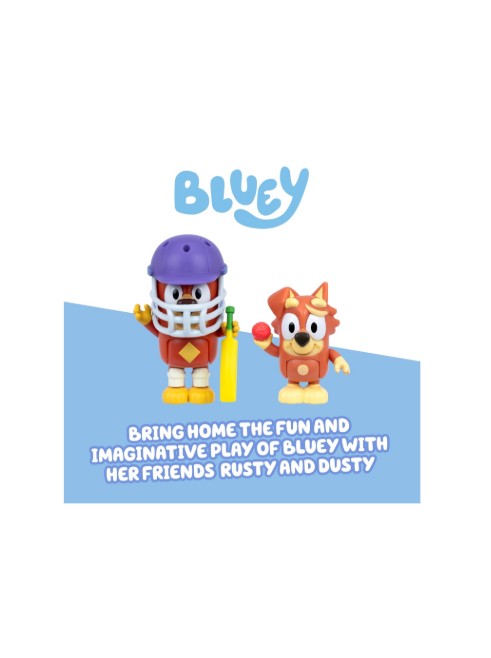 Bluey Figure 2-Pack - Cricket | Rusty &amp; Bluey Collectible Figures