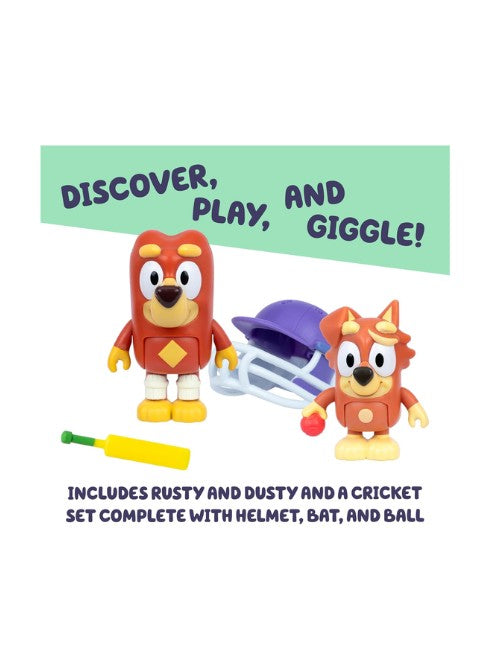 Bluey Figure 2-Pack - Cricket | Rusty &amp; Bluey Collectible Figures