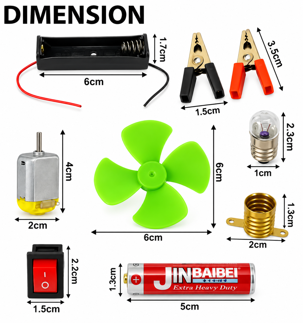 Electric Circuit Science Kit for Kids – DIY STEM Educational Physics Toy with Motor Fan, 13 × 15 × 2 cm