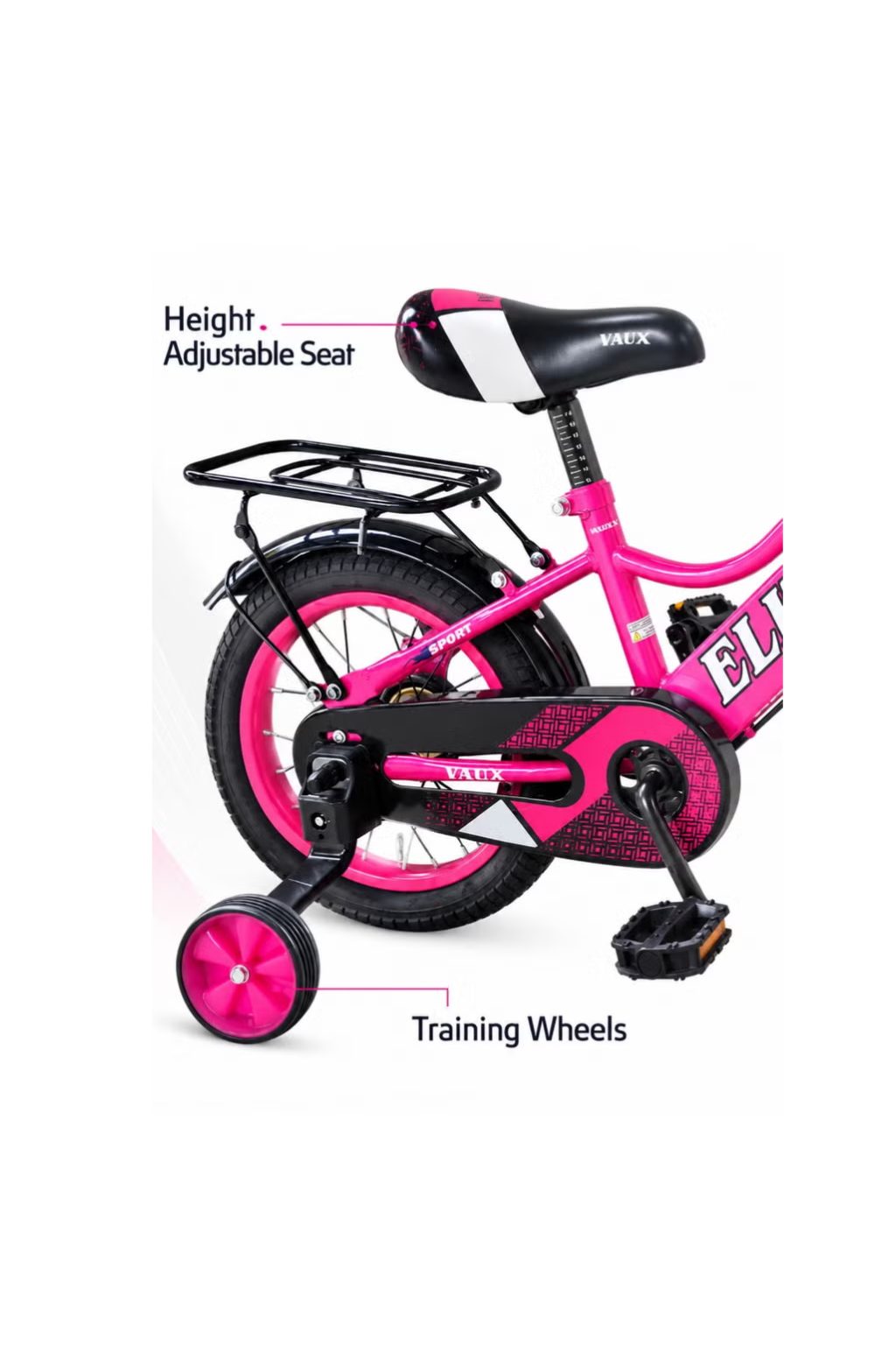 Vaux Elite Kids Bicycle 16 Inch – Dark Pink Girls Bike