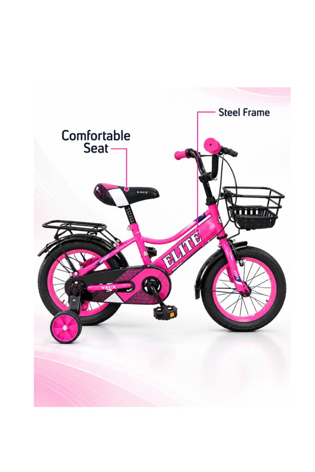 Vaux Elite Kids Bicycle 16 Inch – Dark Pink Girls Bike