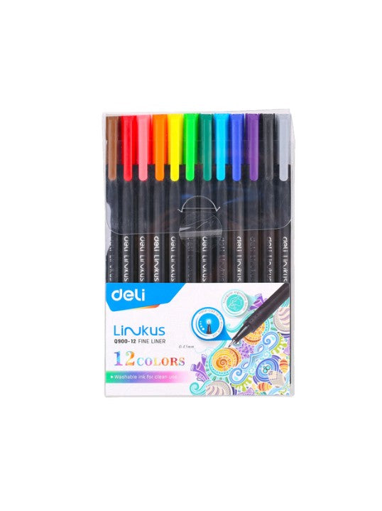 Deli Linkus 12 Color Markers – Vibrant Washable Coloring Pens for Kids Main image