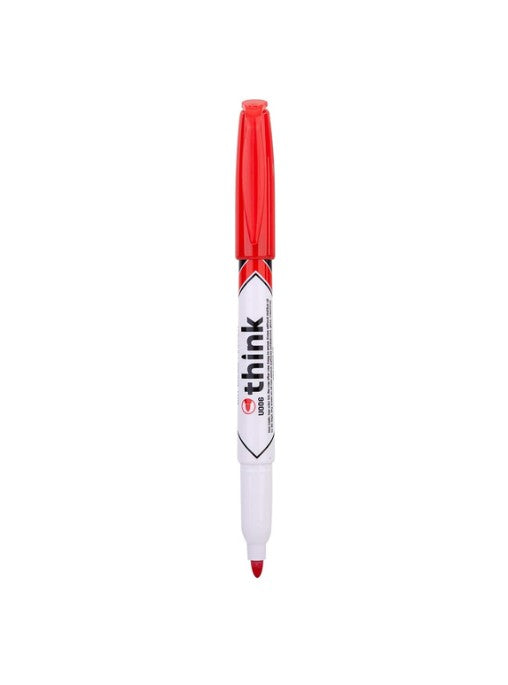 Deli Red Dry Erase Marker – Bullet Tip Whiteboard Pen الصورة الرئيسية