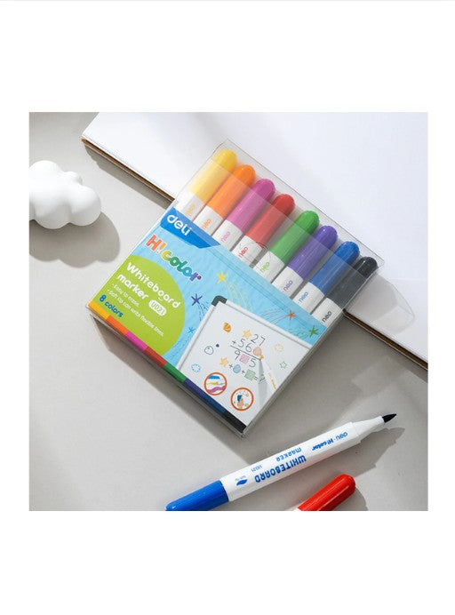 Deli Whiteboard Marker Bullet Tip EU021 (1×8) Assorted Colors صورة ثانوية