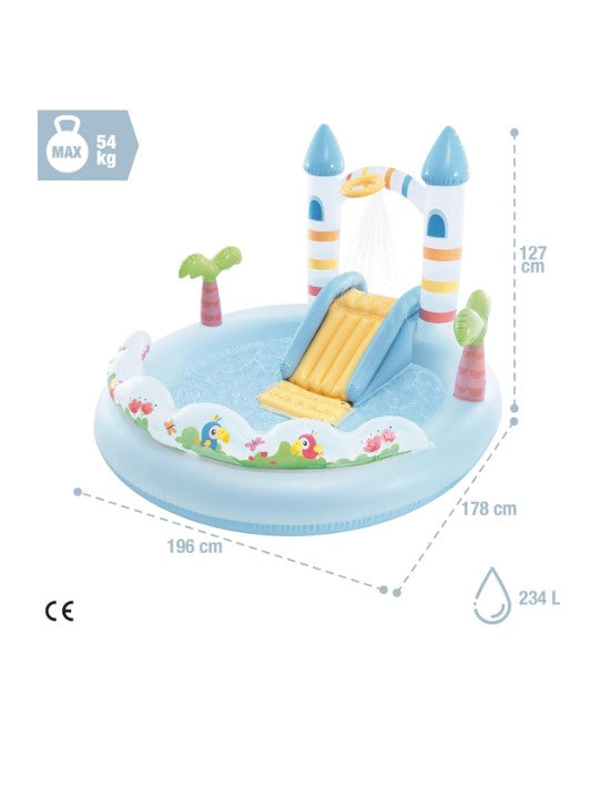 Intex Unicorn Castle Play Center with Water Slide & Sprinkler 56148