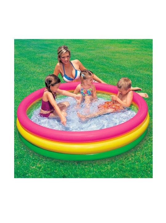 Intex Sunset Glow Pool 57412 – 3-Ring Inflatable Kiddie Pool 114 x 25cm صورة ثانوية