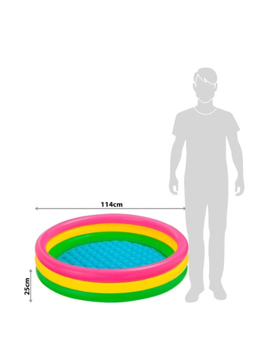 Intex Sunset Glow Pool 57412 – 3-Ring Inflatable Kiddie Pool 114 x 25cm