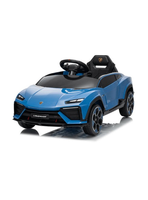 Lamborghini Lanzador Kids Electric Ride-On Car 12V with Leather Seats - Blue