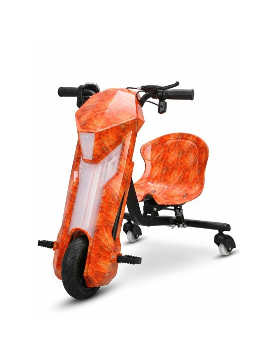 Top Gear Drift Scooter Orange 36V Electric Ride-On for Kids with LED Lights & Bluetooth