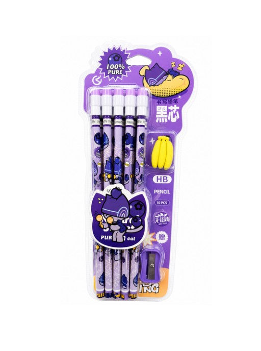Cute Character HB Pencil Set for Kids with Sharpener