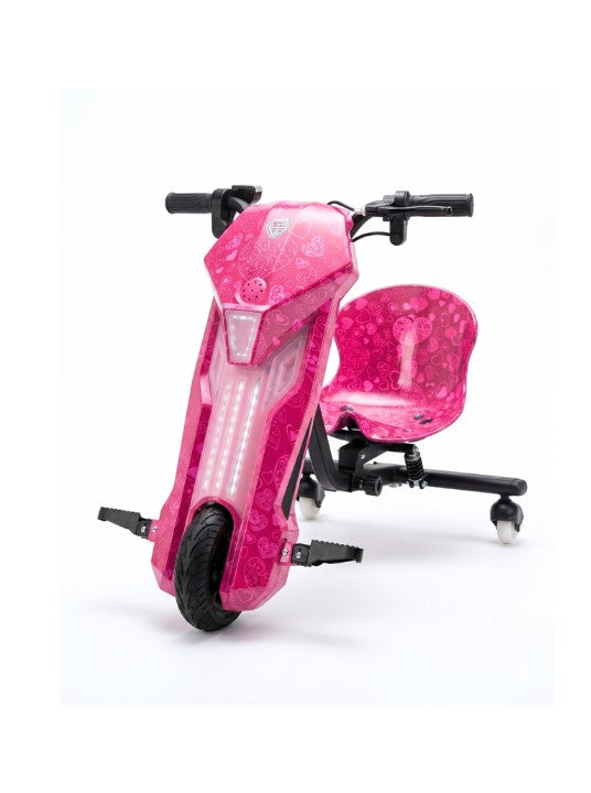 Drift Scooter Pink 36V Electric Ride-On for Kids with LED Lights & Bluetooth الصورة الرئيسية