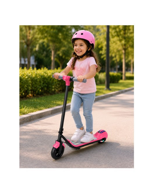 Electric Scooter Pink 24V with LED Lights & Electronic Brake