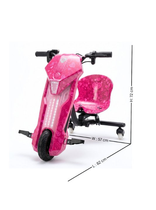 Drift Scooter Pink 36V Electric Ride-On for Kids with LED Lights & Bluetooth