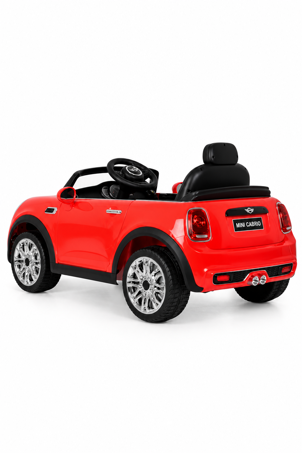 Mini Cooper White Electric Ride-On Car with Remote Control – RED