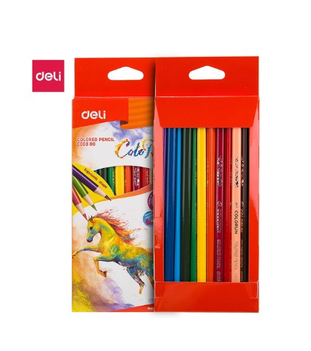 Deli Colo Run Colored Pencils – 12 Pieces