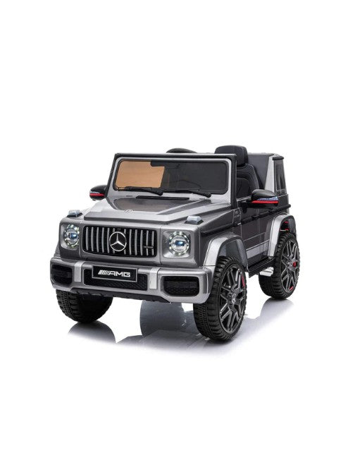 Licensed Mercedes Benz G63 12V Battery-Powered Ride on Car, EVA Wheels & Leather Seats Grey
