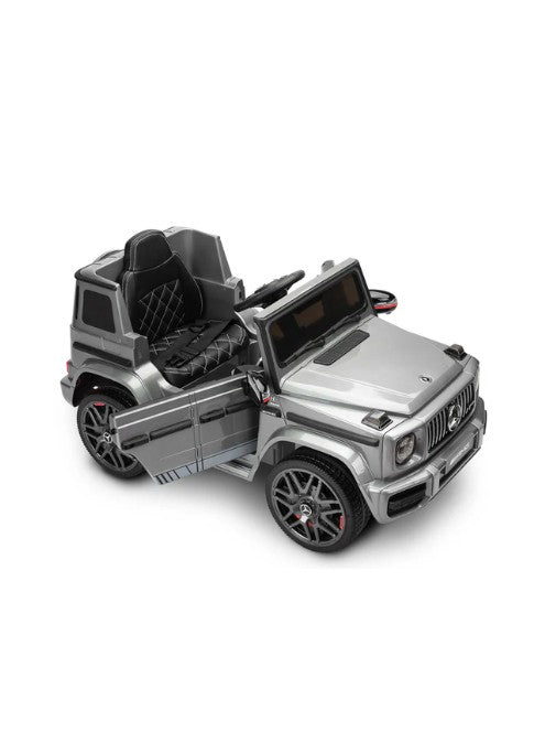 Licensed Mercedes Benz G63 12V Battery-Powered Ride on Car, EVA Wheels & Leather Seats Grey