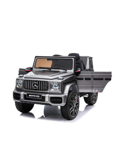 Licensed Mercedes Benz G63 12V Battery-Powered Ride on Car, EVA Wheels & Leather Seats Grey
