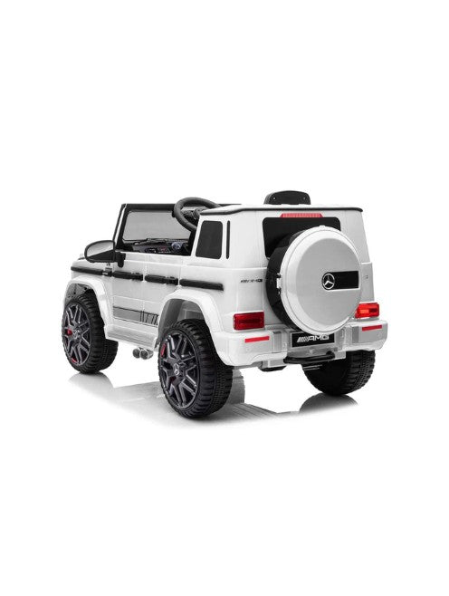 Mercedes‑Benz AMG G63 Kids Ride-On Car 12V – White | EVA Wheels & Leather Seat