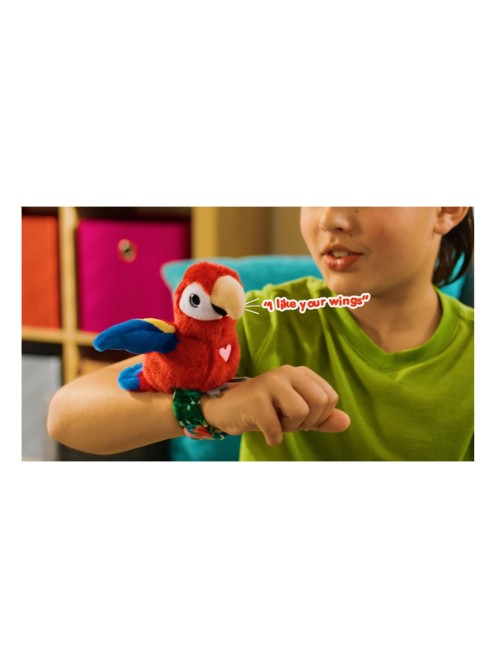Happy Yappers Red Parrot Interactive Talking, Singing & Flapping Plush Bird