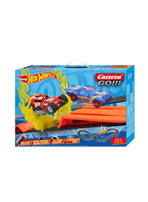 Carrera GO ! Hot Wheels Battery Operated Slot Car Racing Set 20063517 – 1:43 Scale Track with Loop & Jump Ramp, 2 Cars Included, Portable Racing Fun for Kids 5+