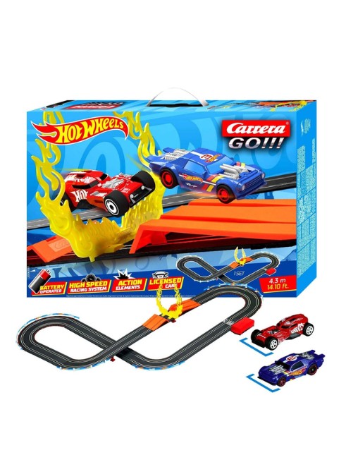 Carrera GO ! Hot Wheels Battery Operated Slot Car Racing Set 20063517 – 1:43 Scale Track with Loop & Jump Ramp, 2 Cars Included, Portable Racing Fun for Kids 5+
