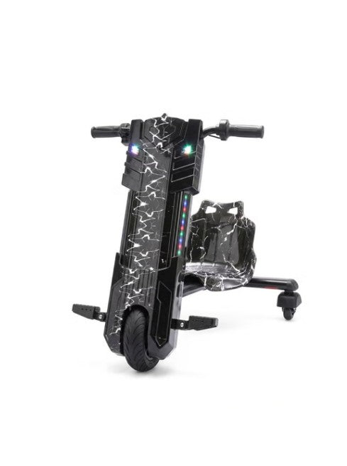 FT 36V Electric Drift Scooter Black – 3 Wheel Ride-On with LED Lights, Bluetooth & Adjustable Speed for Kids & Teens الصورة الرئيسية