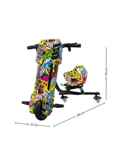 FT 36V Electric Drift Scooter for Kids & Teens – Rechargeable 3 Wheel Ride-On Drift Scooter with Powerful Motor, Stable Design, Yellow