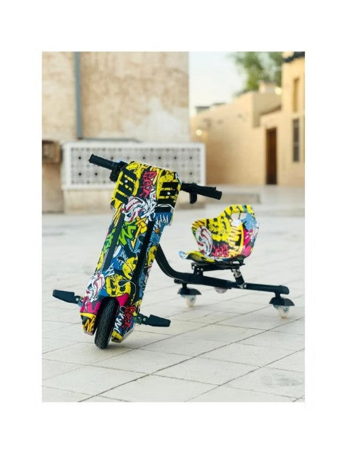 FT 36V Electric Drift Scooter for Kids & Teens – Rechargeable 3 Wheel Ride-On Drift Scooter with Powerful Motor, Stable Design, Yellow