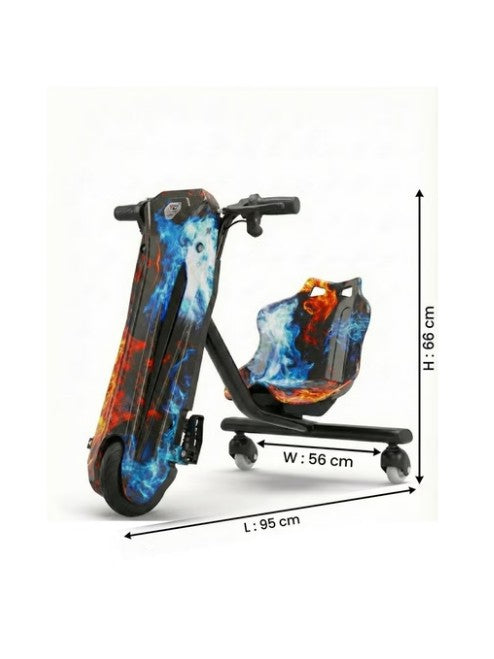 TG-36 36V Electric Drift Scooter Fire & Ice Edition – Rechargeable 3 Wheel Ride-On Drift Scooter with Powerful Motor for Kids & Teens
