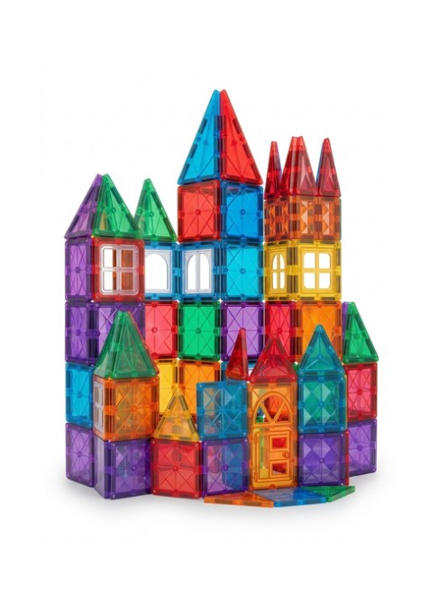 78-Piece Magnetic Building Tiles Set – 188-M42 STEM Educational Magnetic Construction Toy for Kids with Strong Magnets and Creative 3D Building Pieces صورة ثانوية
