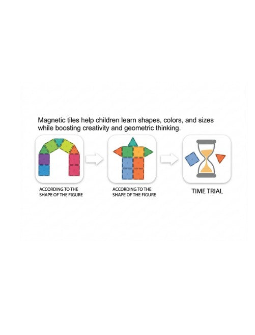 78-Piece Magnetic Building Tiles Set – 188-M42 STEM Educational Magnetic Construction Toy for Kids with Strong Magnets and Creative 3D Building Pieces