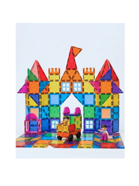 112-Piece Magnetic Tiles Building Blocks Set – 188-M63 STEM Educational 3D Construction Magnetic Toy for Kids with Strong Magnets and Creative Building Pieces الصورة الرئيسية